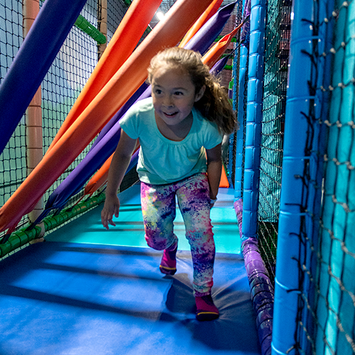 Child playing at Lava Island